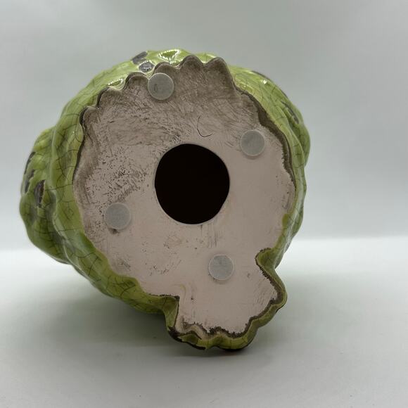 Vintage Green Crackle Glaze Barn Owl Figurine Rustic Country Home Decor 5" - Picture 5 of 6